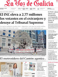 Portada La Voz de Galicia 2026-10-10