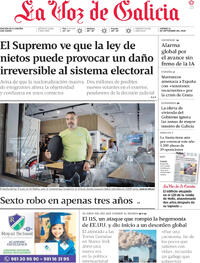 Portada La Voz de Galicia 2026-09-11