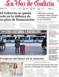 Portada La Voz de Galicia 2026-01-13