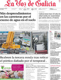 Portada La Voz de Galicia 2026-02-13