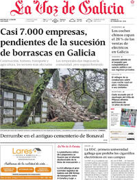 Portada La Voz de Galicia 2026-02-14