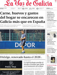 Portada La Voz de Galicia 2026-08-14