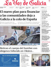Portada La Voz de Galicia 2026-01-15