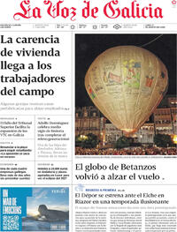 Portada La Voz de Galicia 2026-08-17