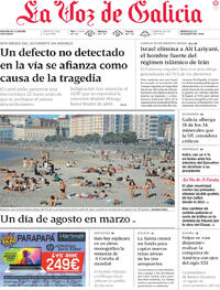 Portada La Voz de Galicia 2026-03-18