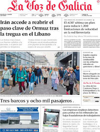 Portada La Voz de Galicia 2026-04-18