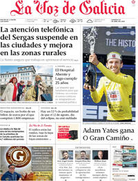 Portada La Voz de Galicia 2026-04-19