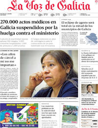 Portada La Voz de Galicia 2026-06-20