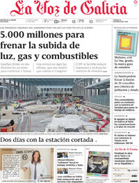 Portada La Voz de Galicia 2026-03-21