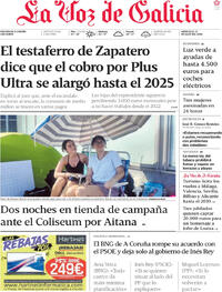 Portada periódico La Voz de Galicia