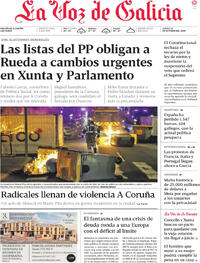 Portada La Voz de Galicia 2026-10-22
