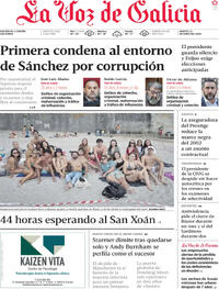 Portada La Voz de Galicia 2026-06-23