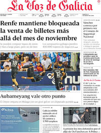 Portada La Voz de Galicia 2026-08-25