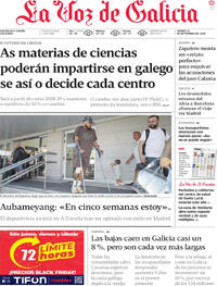 Portada La Voz de Galicia 2026-09-25