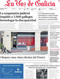 Portada La Voz de Galicia 2026-02-26