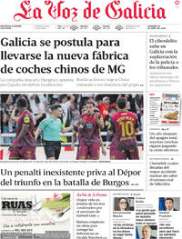 Portada La Voz de Galicia 2026-04-26