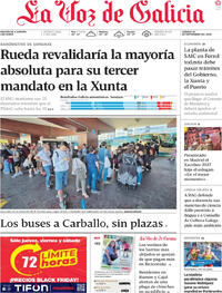 Portada La Voz de Galicia 2026-09-26
