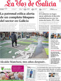 Portada La Voz de Galicia 2026-02-27