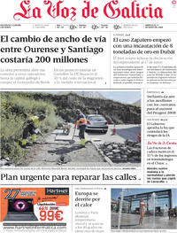 Portada La Voz de Galicia 2026-05-27