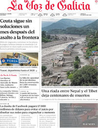 Portada La Voz de Galicia 2026-08-27