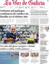 Portada La Voz de Galicia 2026-04-28