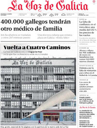 Portada La Voz de Galicia 2026-01-29