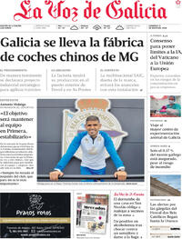 Portada La Voz de Galicia 2026-05-31