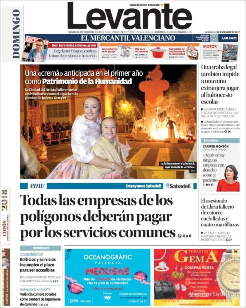 Portada Faro de Vigo 2017-12-03