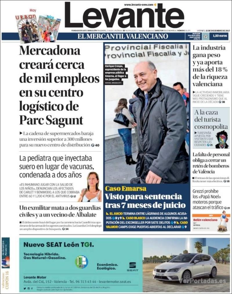 Portada Faro de Vigo 2017-12-15