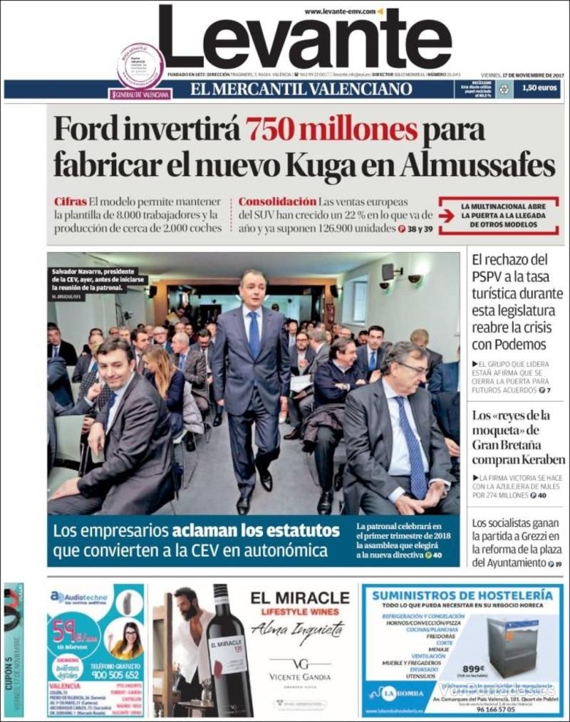 Portada Faro de Vigo 2017-11-17