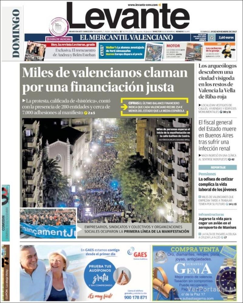 Portada Faro de Vigo 2017-11-19