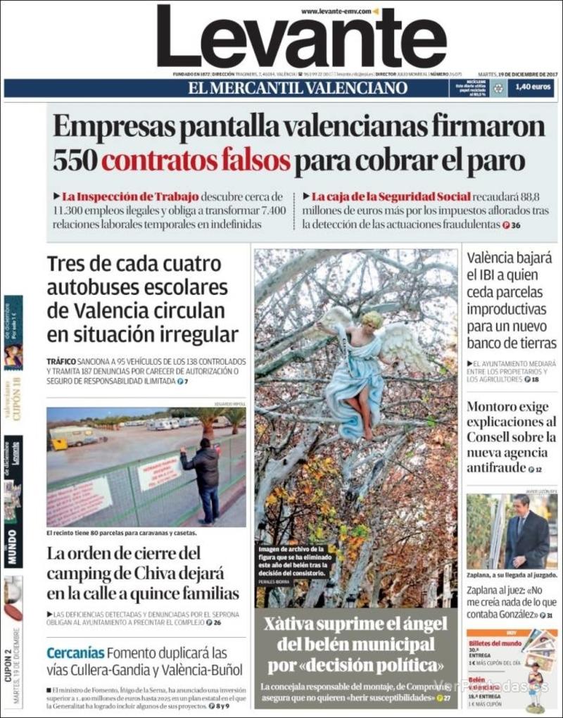 Portada Faro de Vigo 2017-12-19