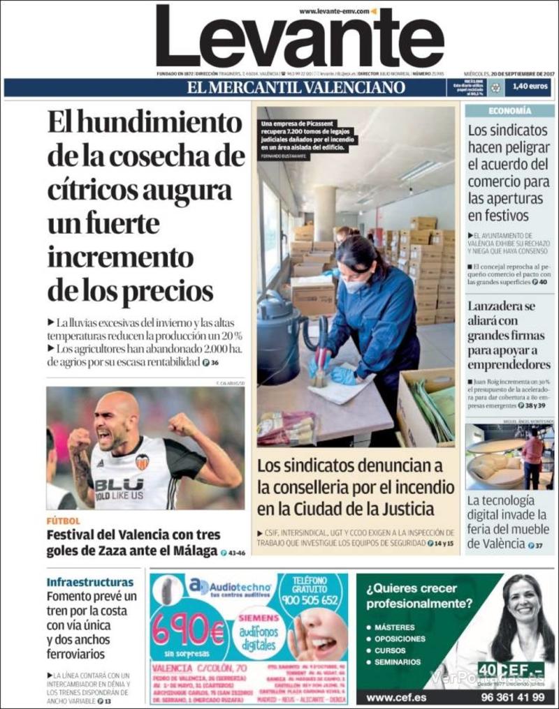 Portada Faro de Vigo 2017-09-20