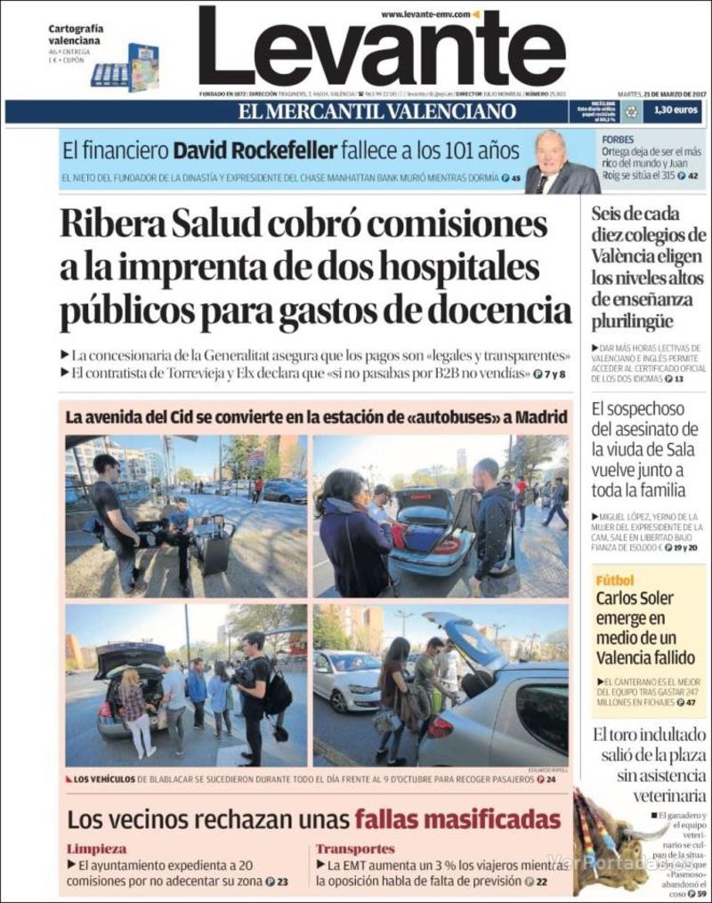 Portada Faro de Vigo 2017-03-21