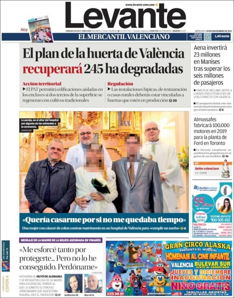 Portada Faro de Vigo 2017-11-29
