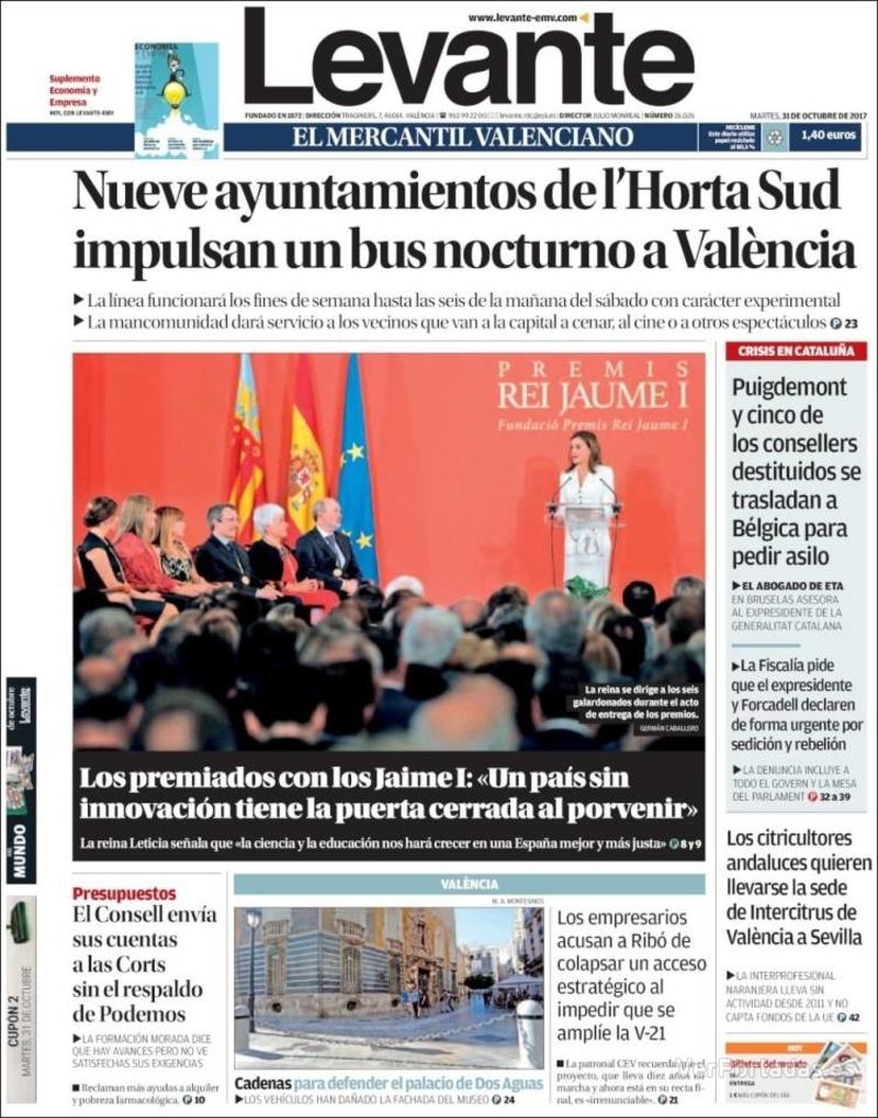Portada Faro de Vigo 2017-10-31