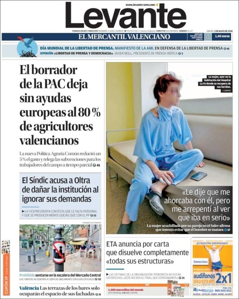 Portada Faro de Vigo 2018-05-03
