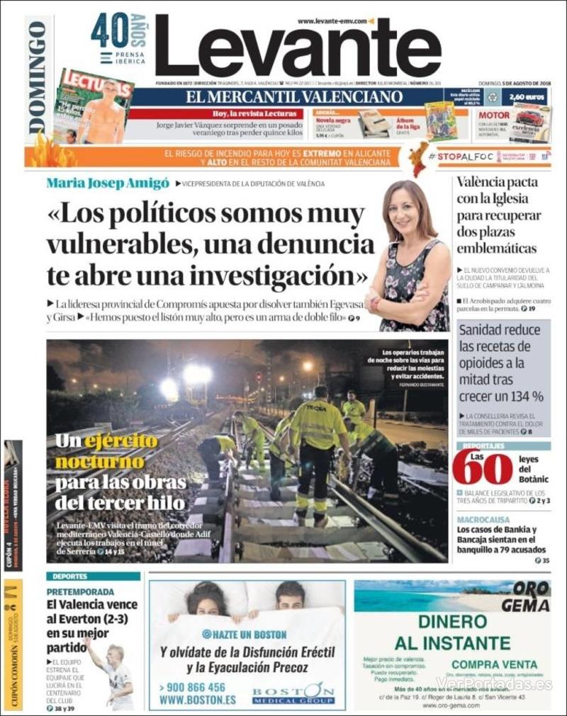 Portada Faro de Vigo 2018-08-05