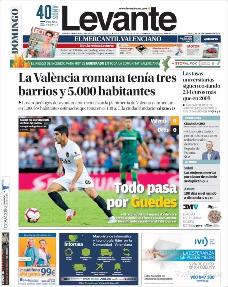Portada Faro de Vigo 2018-09-16