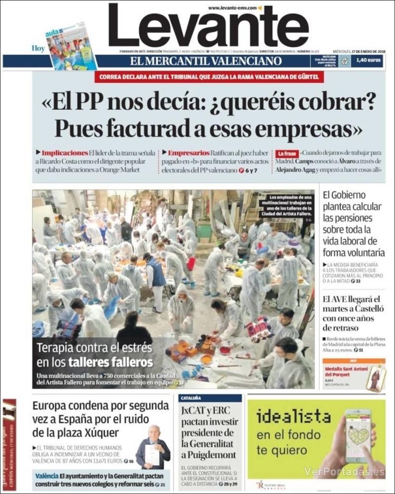 Portada Faro de Vigo 2018-01-17