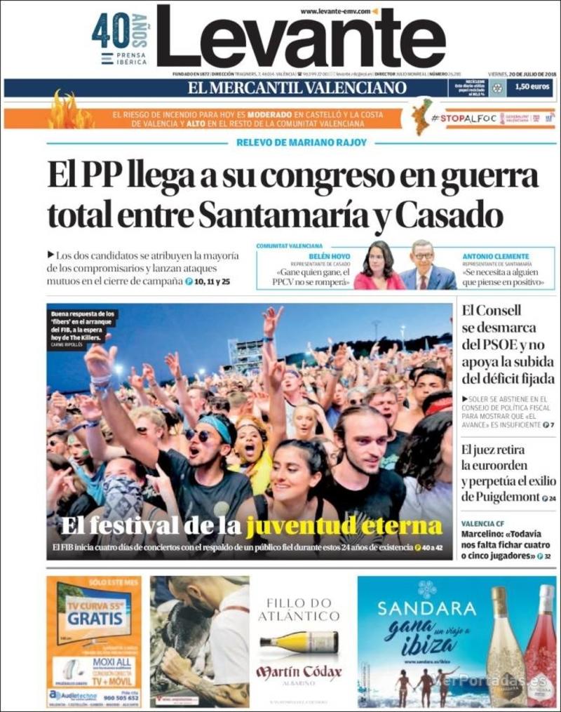 Portada Faro de Vigo 2018-07-20