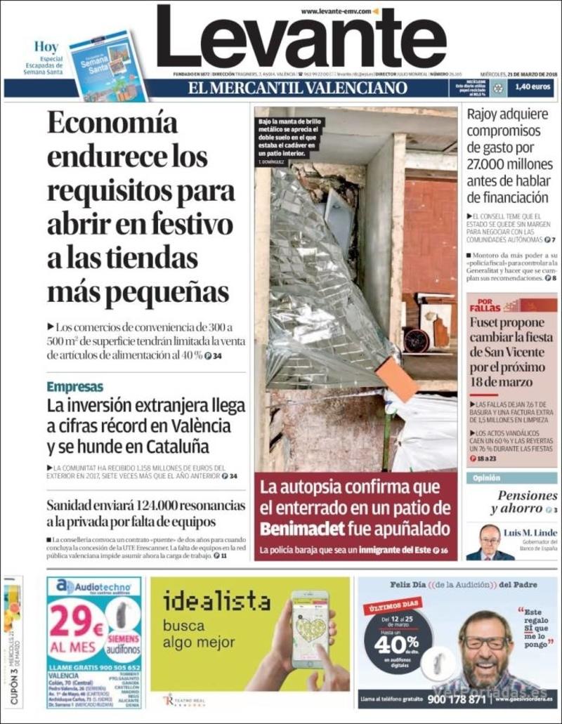 Portada Faro de Vigo 2018-03-21