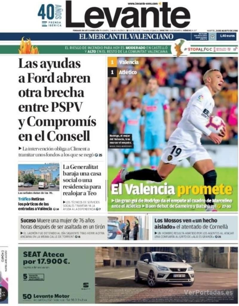 Portada Faro de Vigo 2018-08-21