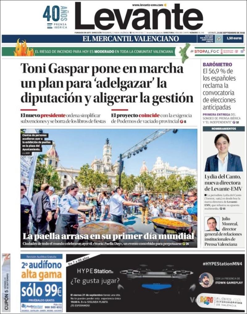 Portada Faro de Vigo 2018-09-21