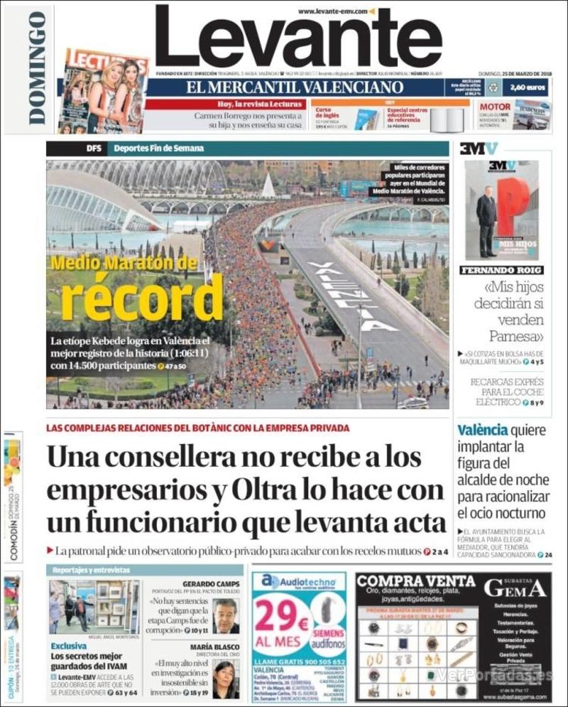 Portada Faro de Vigo 2018-03-25