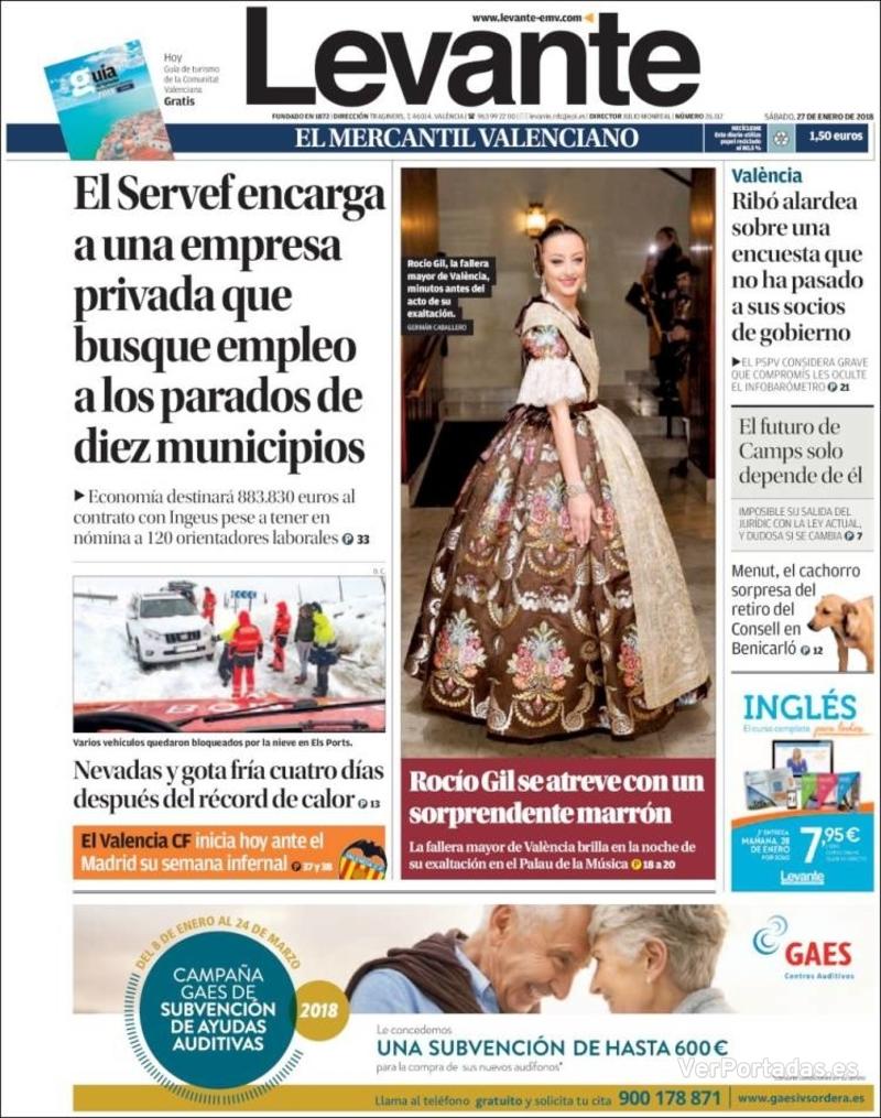 Portada Faro de Vigo 2018-01-27