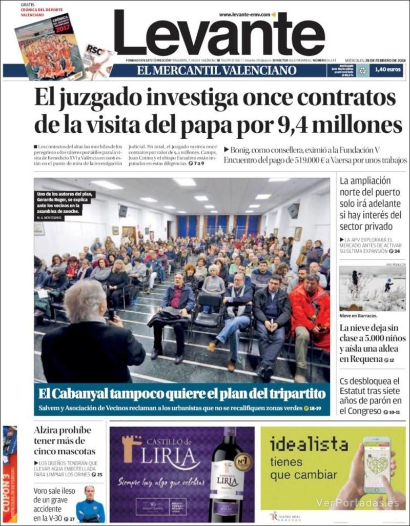 Portada Faro de Vigo 2018-02-28