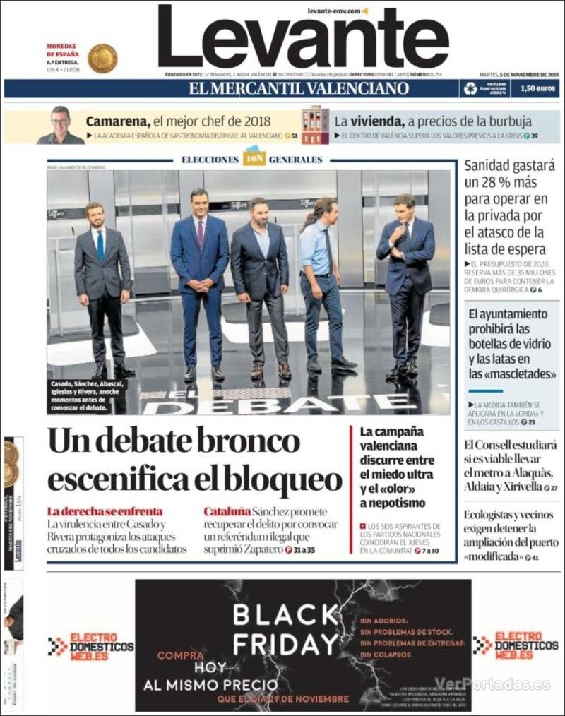 Portada Levante 2019-11-06