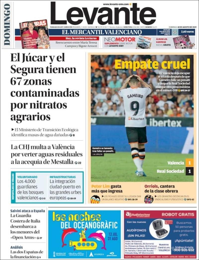 Portada Faro de Vigo 2019-08-18