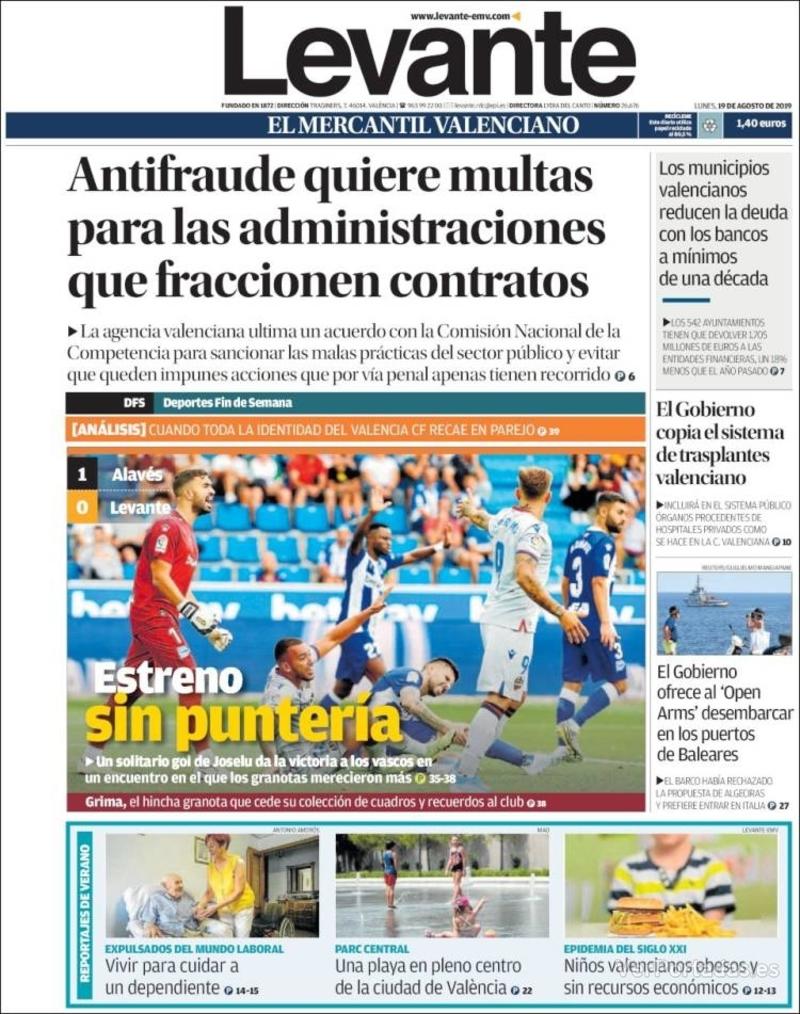 Portada Faro de Vigo 2019-08-19